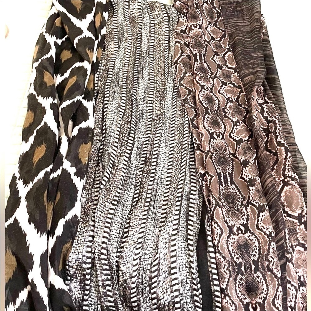 THREE scarves - three beautiful well-loved scarves / great condition